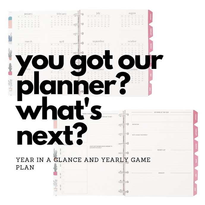 You Got Our Planner? What's Next? - Year in A Glance and Yearly Game Plan